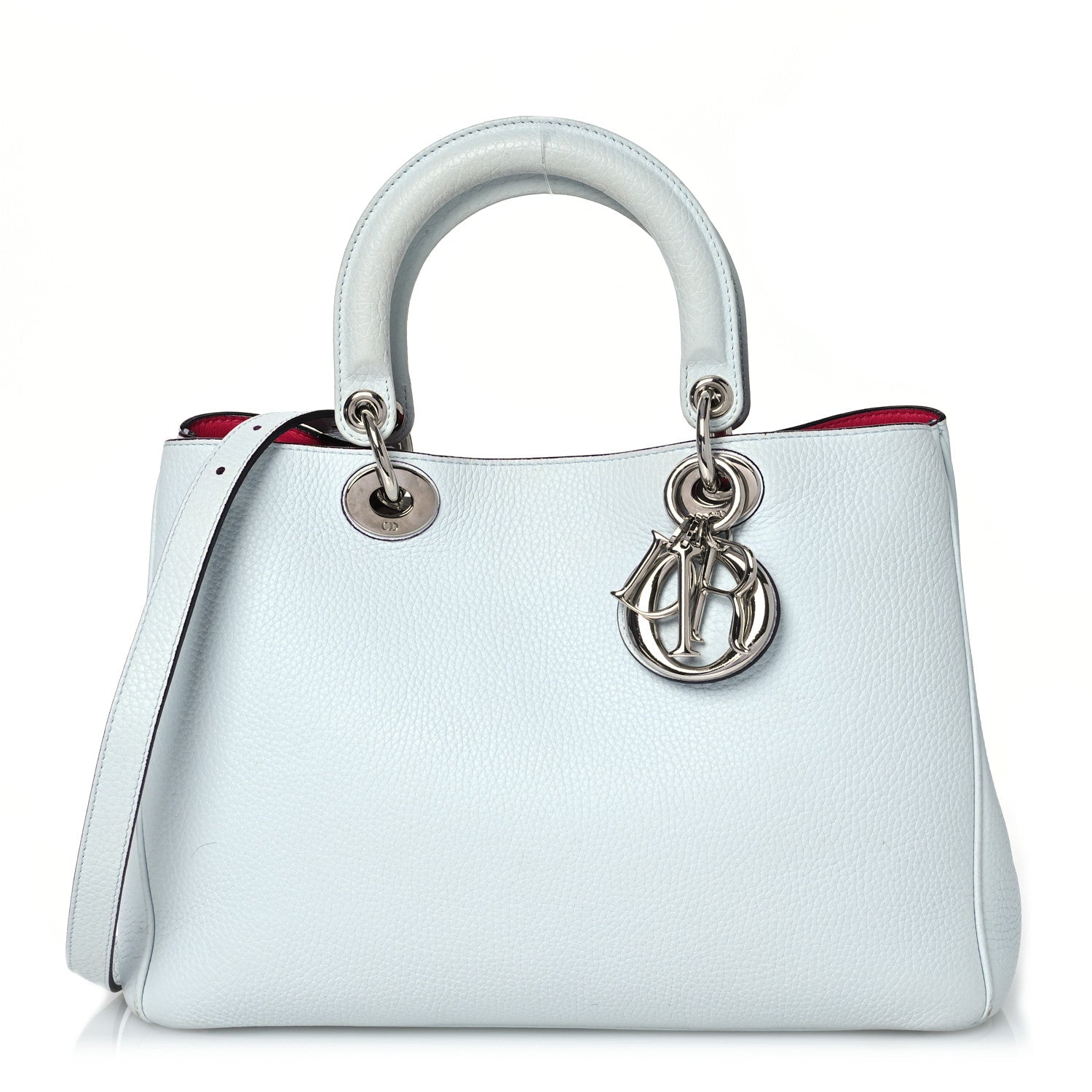 Christian Dior Bullcalf Medium Diorissimo Tote Sky Blue Pink 1 of 26