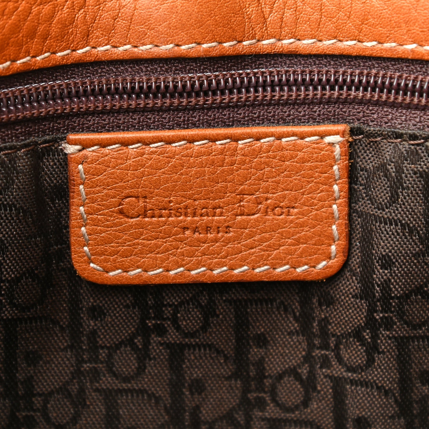 Grained Calfskin Saddle Pouch Brown
