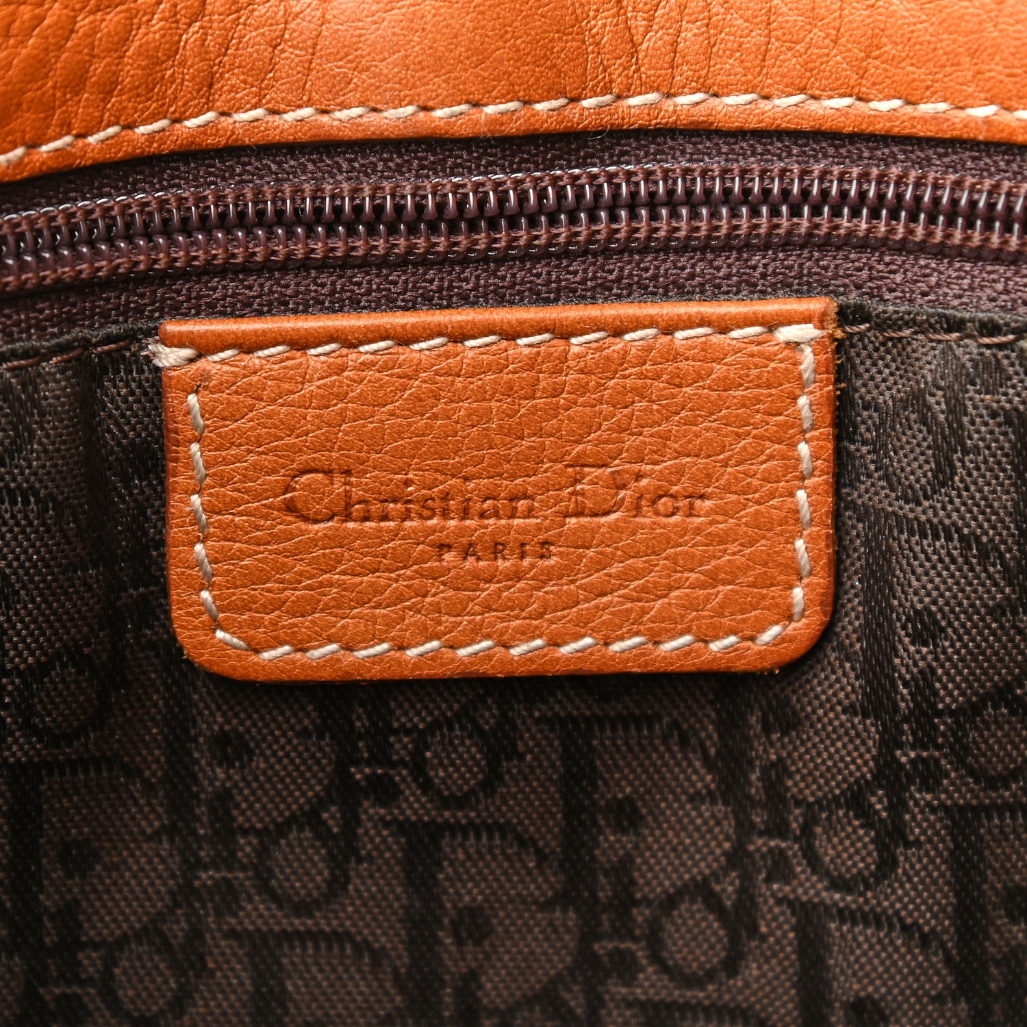 Christian Dior Grained Calfskin Saddle Pouch Brown 6 of 11