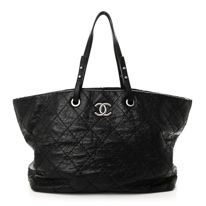 Chanel Glazed Calfskin Large On The Road Tote Black 1 of 10