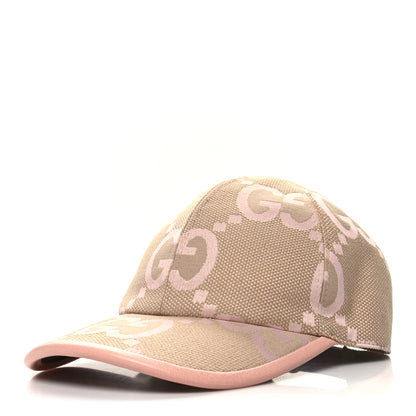 Gucci Monogram Jumbo GG Mosteri Baseball Hat S 56 Beige Light Pink 1 of 10