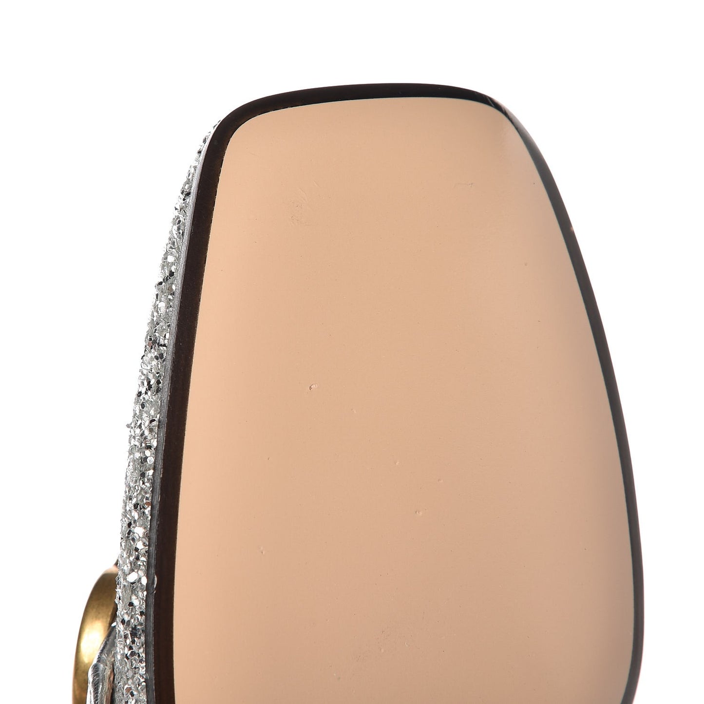 Glitter Nappa Web Peyton 75mm Loafer Pumps 38 Argento