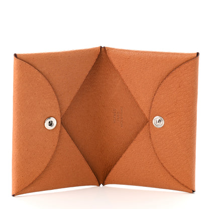 Hermes Peau Porc Calvi Card Case Toffee 5 of 7