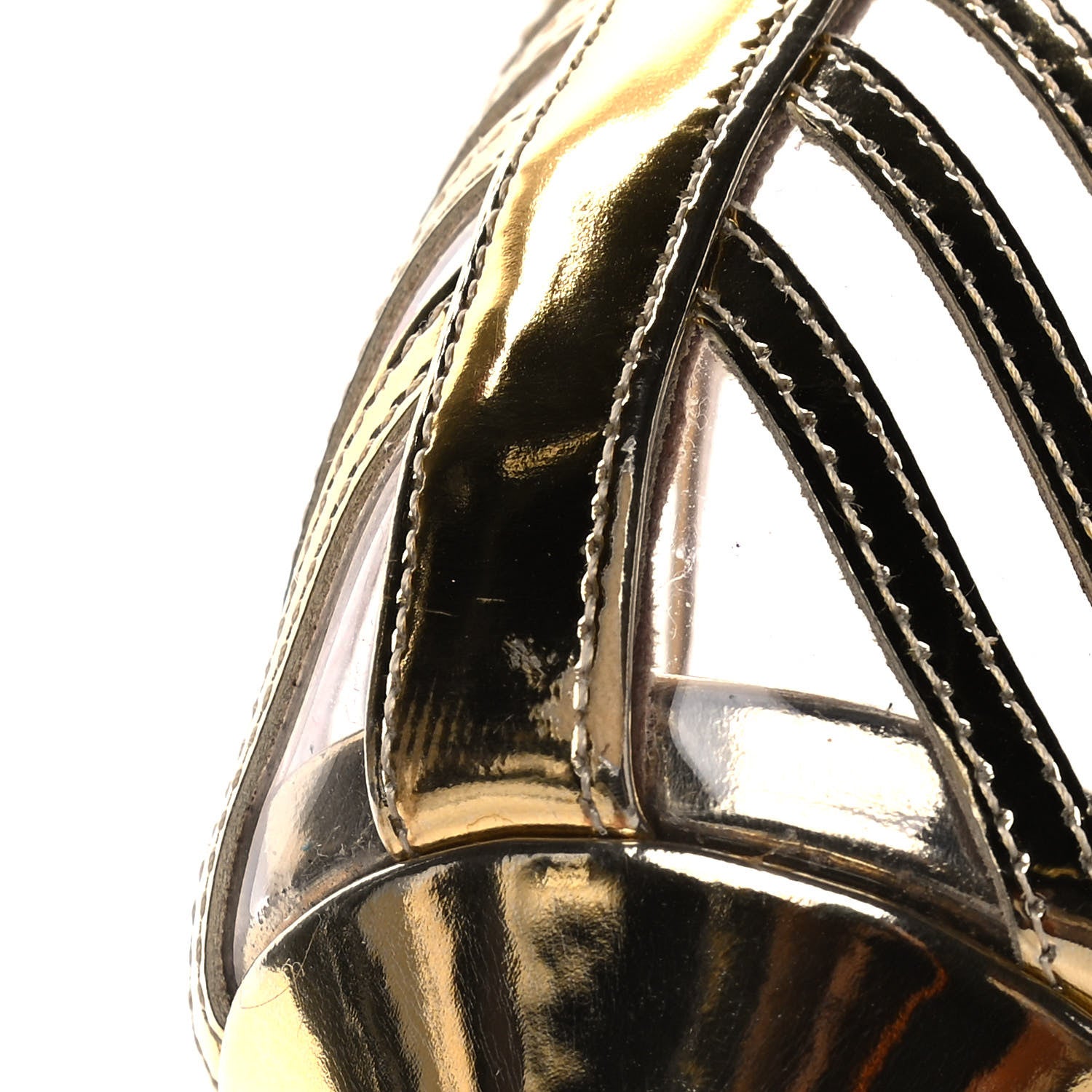Christian Louboutin Patent PVC Deck 100 Pumps 40.5 Gold 9 of 11