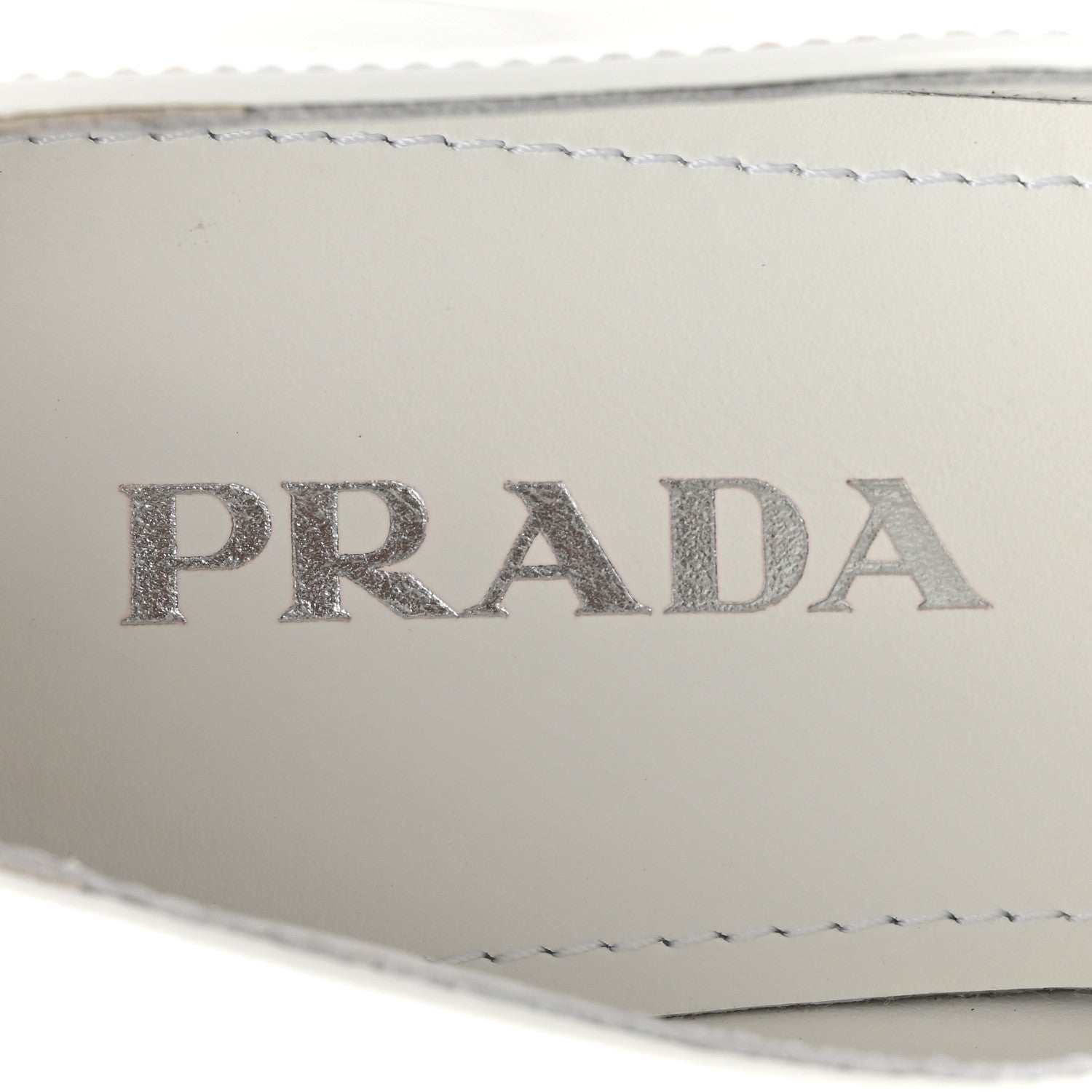 Prada Vernice Triangle 50mm Loafers 38.5 White 7 of 13