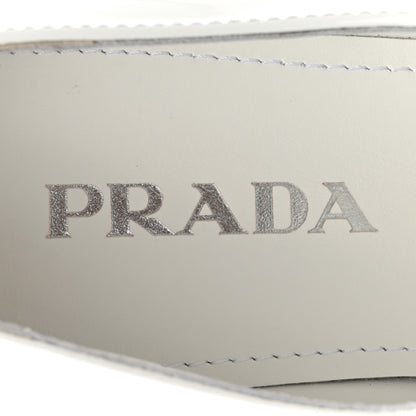Prada Vernice Triangle 50mm Loafers 38.5 White 7 of 13