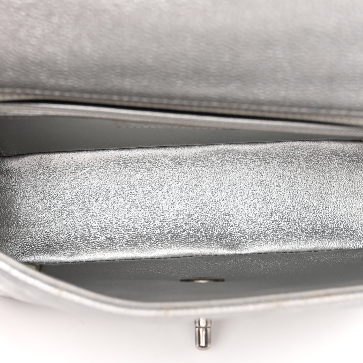 Chanel Metallic Caviar Quilted Mini Rectangular Flap Silver 5 of 11