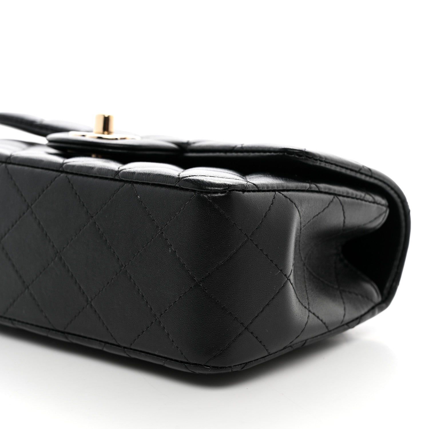 Chanel Lambskin Quilted Mini Top Handle Rectangular Flap Black 10 of 10