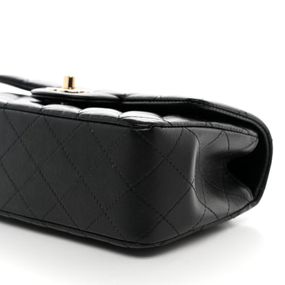 Chanel Lambskin Quilted Mini Top Handle Rectangular Flap Black 10 of 10
