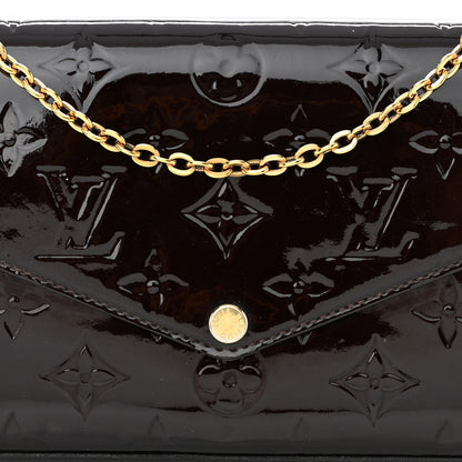 Louis Vuitton Vernis Pochette Felicie Chain Wallet Amarante 11 of 15