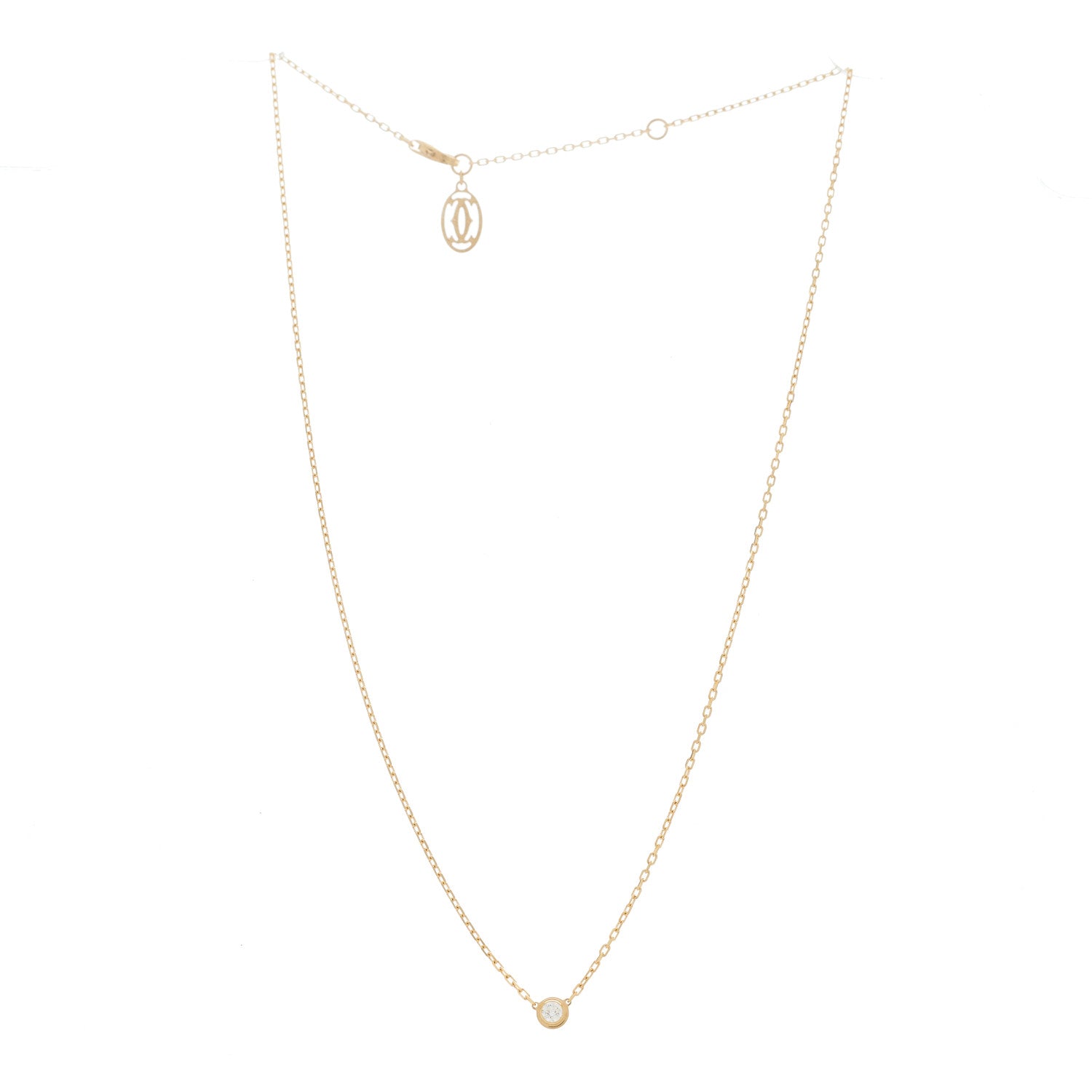 Cartier 18K Yellow Gold Diamond SM D'Amour Pendant Necklace 3 of 6