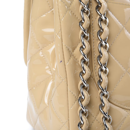 Chanel Patent Quilted Jumbo Double Flap Beige 12 of 14