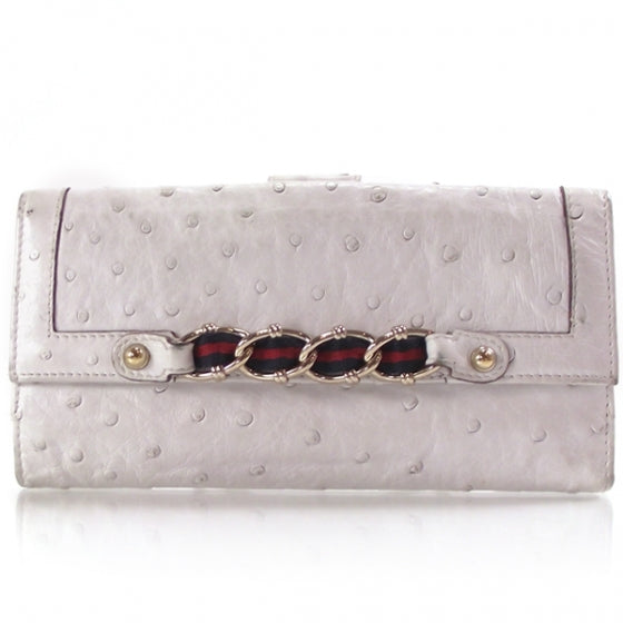 Gucci Ostrich Signature Chain Link Wallet 1 of 10