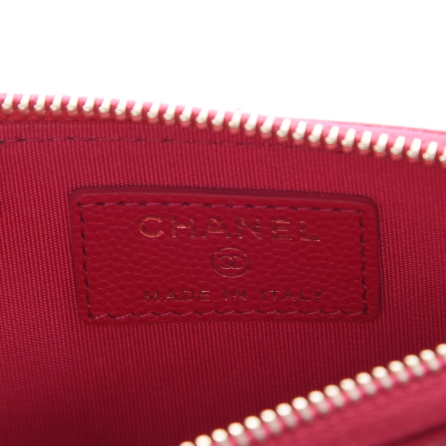 Caviar Camellia Embossed Key Holder Case Fuchsia