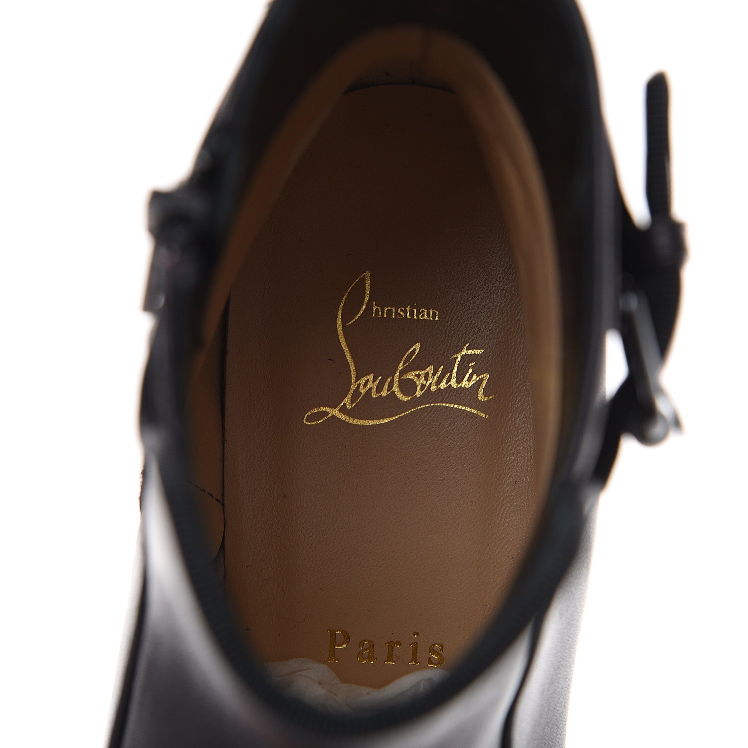 Christian Louboutin Calfskin Ecritoir Flat Ankle Boots 39 Black 7 of 9