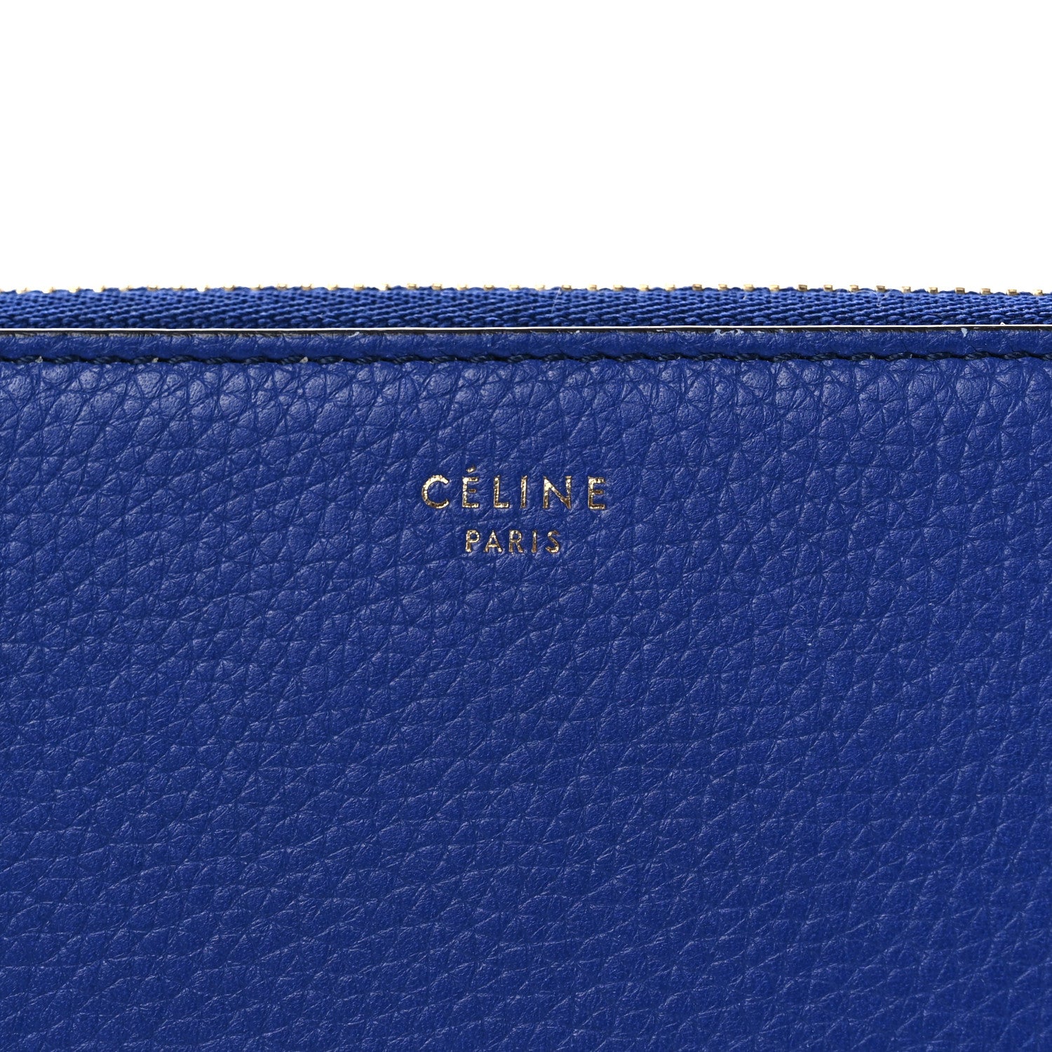 Celine Drummed Calfskin Large Zip Around Multifunction Wallet Indigo 6 of 10