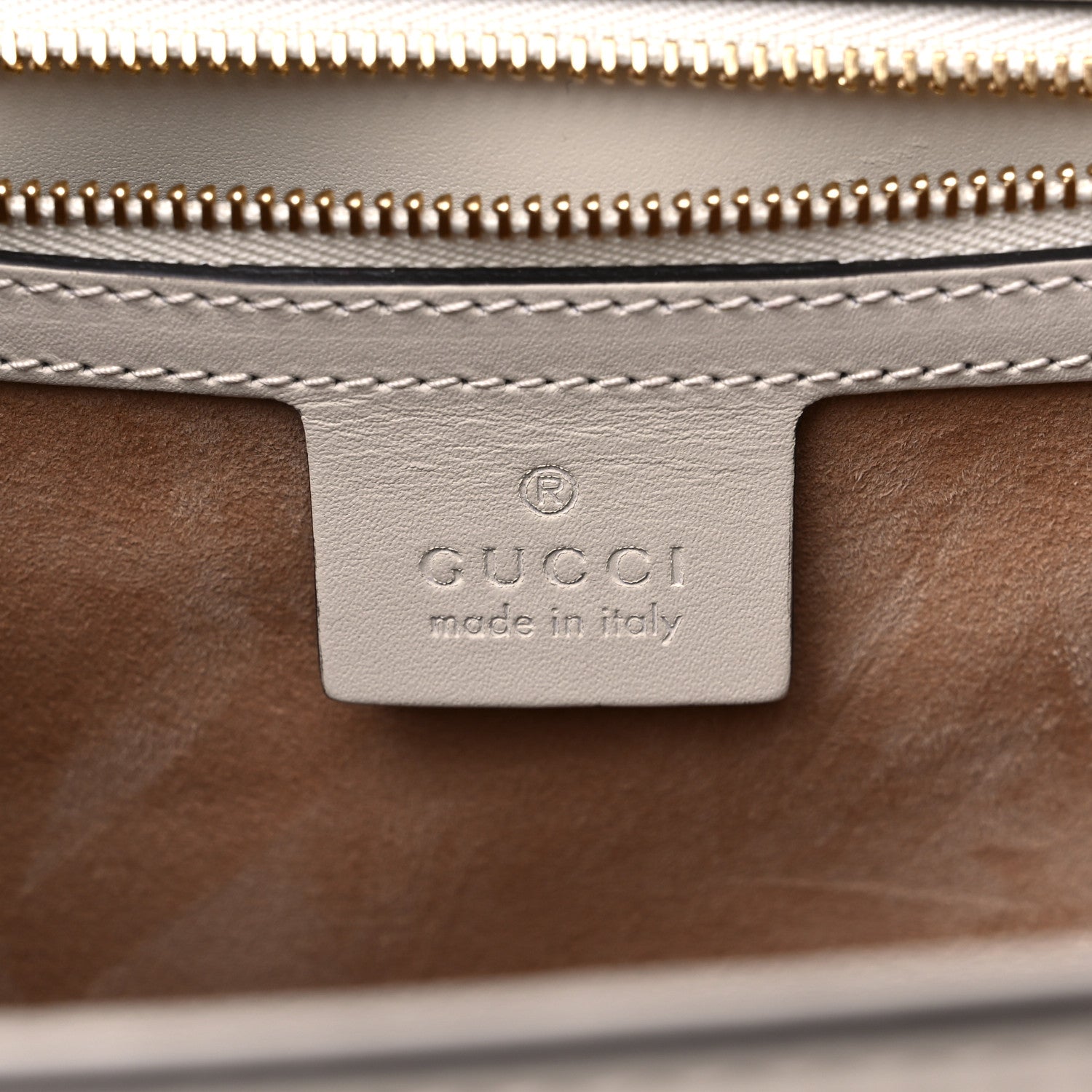 Gucci Calfskin Embroidered Medium Sylvie Top Handle Bag White 6 of 10