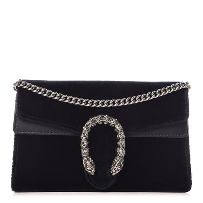 Gucci Velvet Super Mini Dionysus Shoulder Bag Black 1 of 17