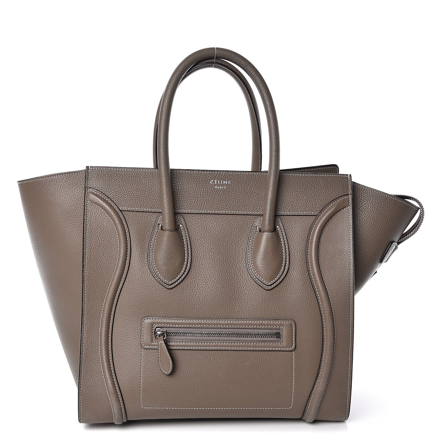 Celine Drummed Calfskin Mini Luggage Souris 1 of 10