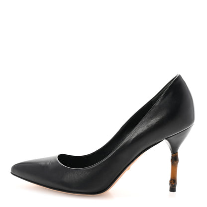 Gucci Calfskin Kristen Bamboo Pumps 36.5 Black 1 of 10