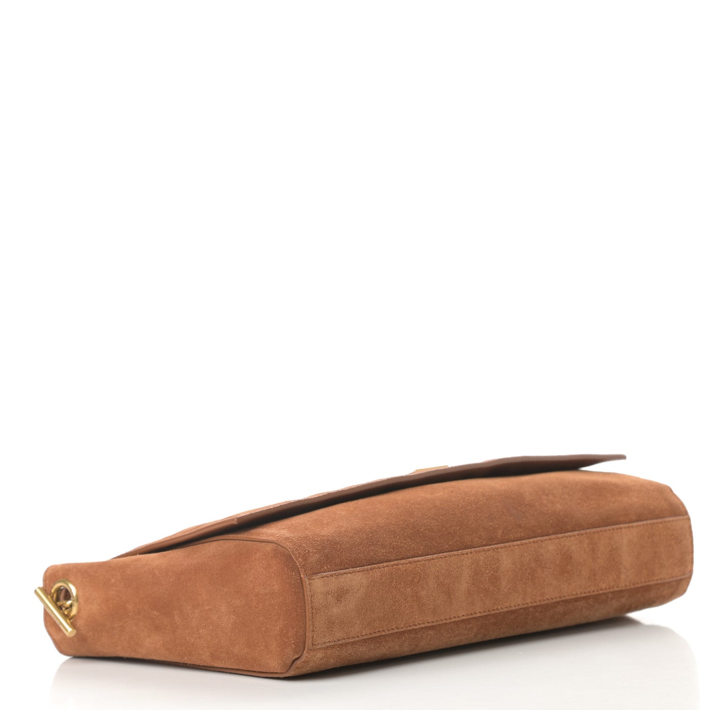 Smooth Calfskin Suede Medium Reversible Monogram Kate Satchel Light Ochre