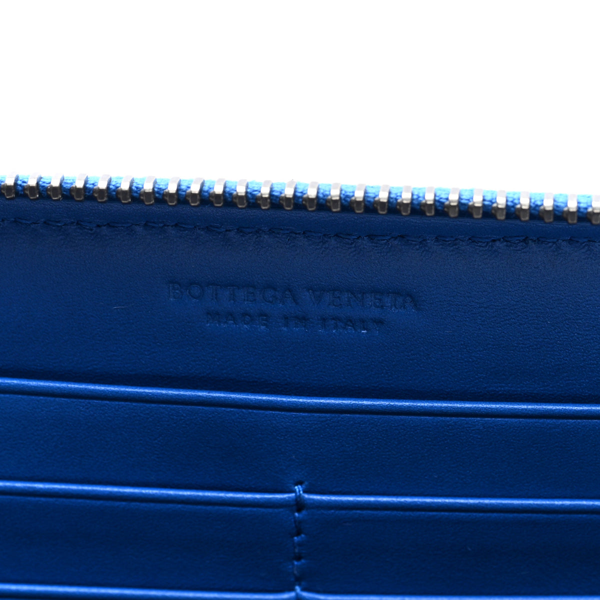 Bottega Veneta Nappa Intrecciato Zip Around Wallet Cobalt 6 of 6