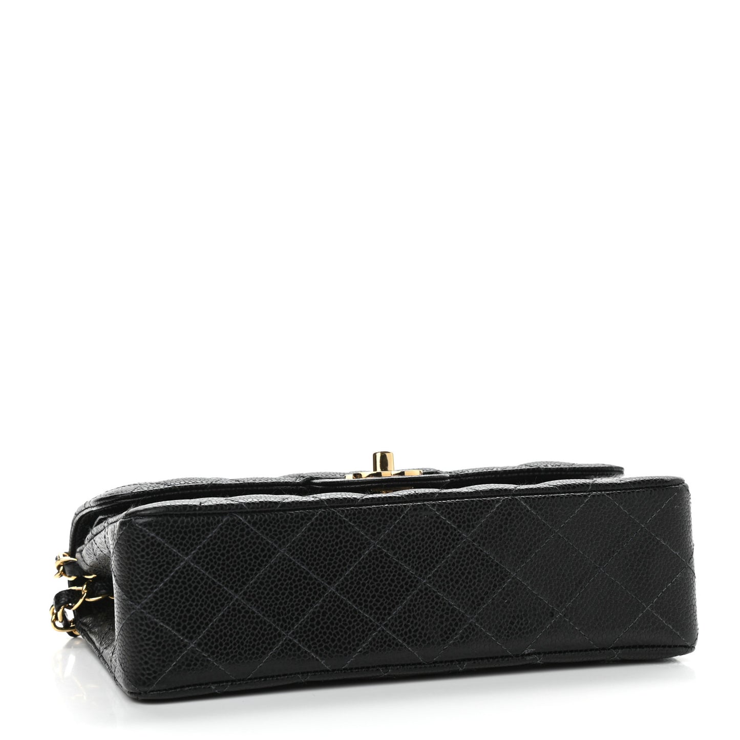 Caviar Quilted Small Double Flap Black