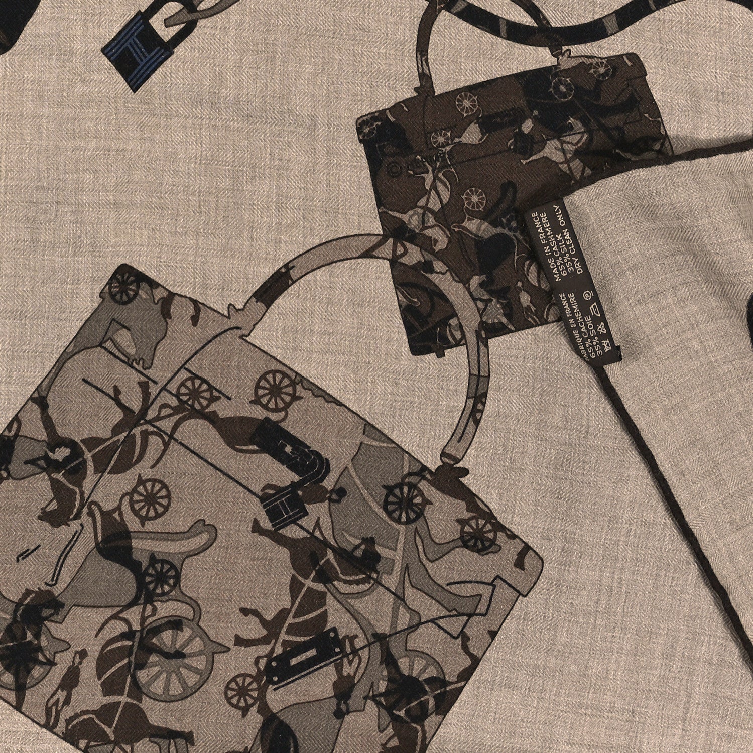 Hermes Silk Cashmere Kelly En Caleche Shawl 140 3 of 4
