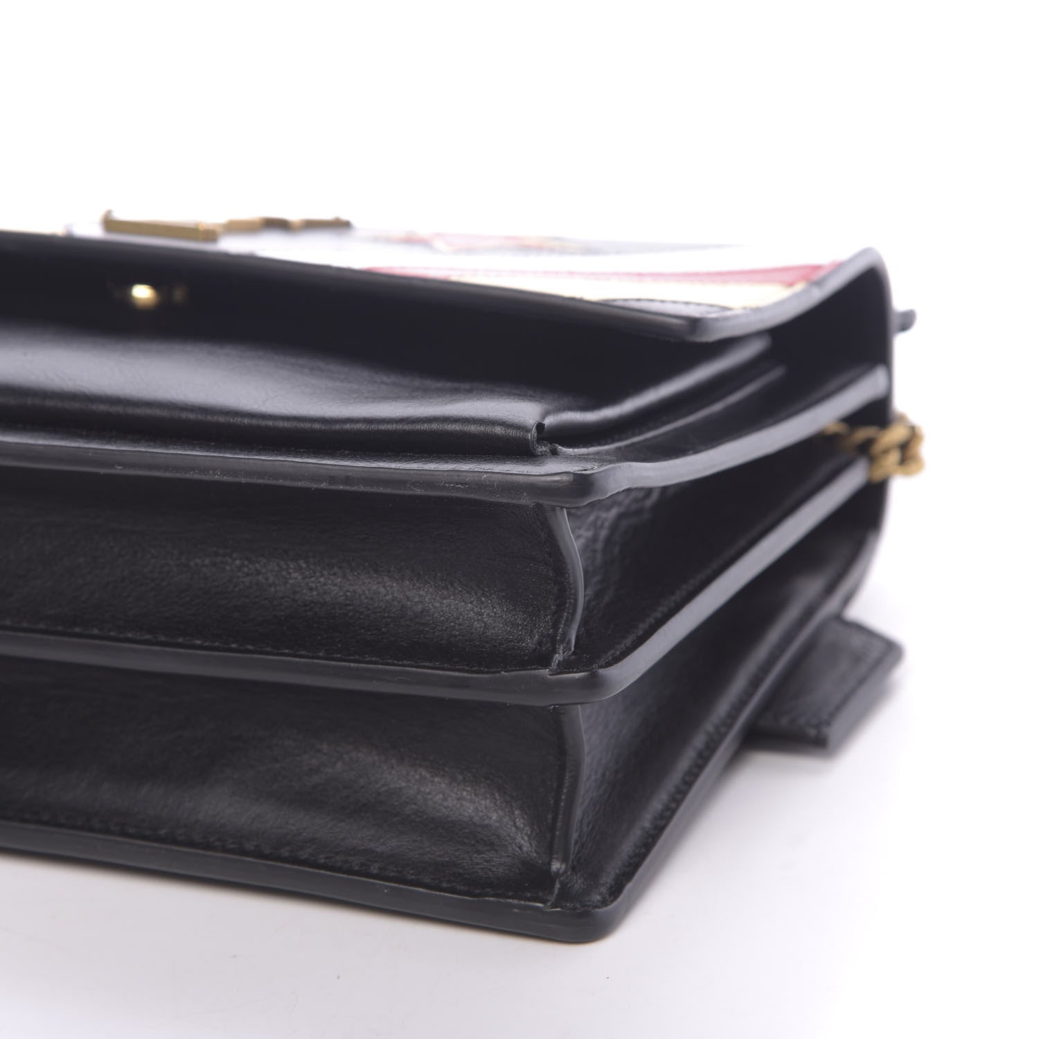 Saint Laurent Calfskin Rock Star Patchwork Medium Monogram Sunset Black 8 of 10