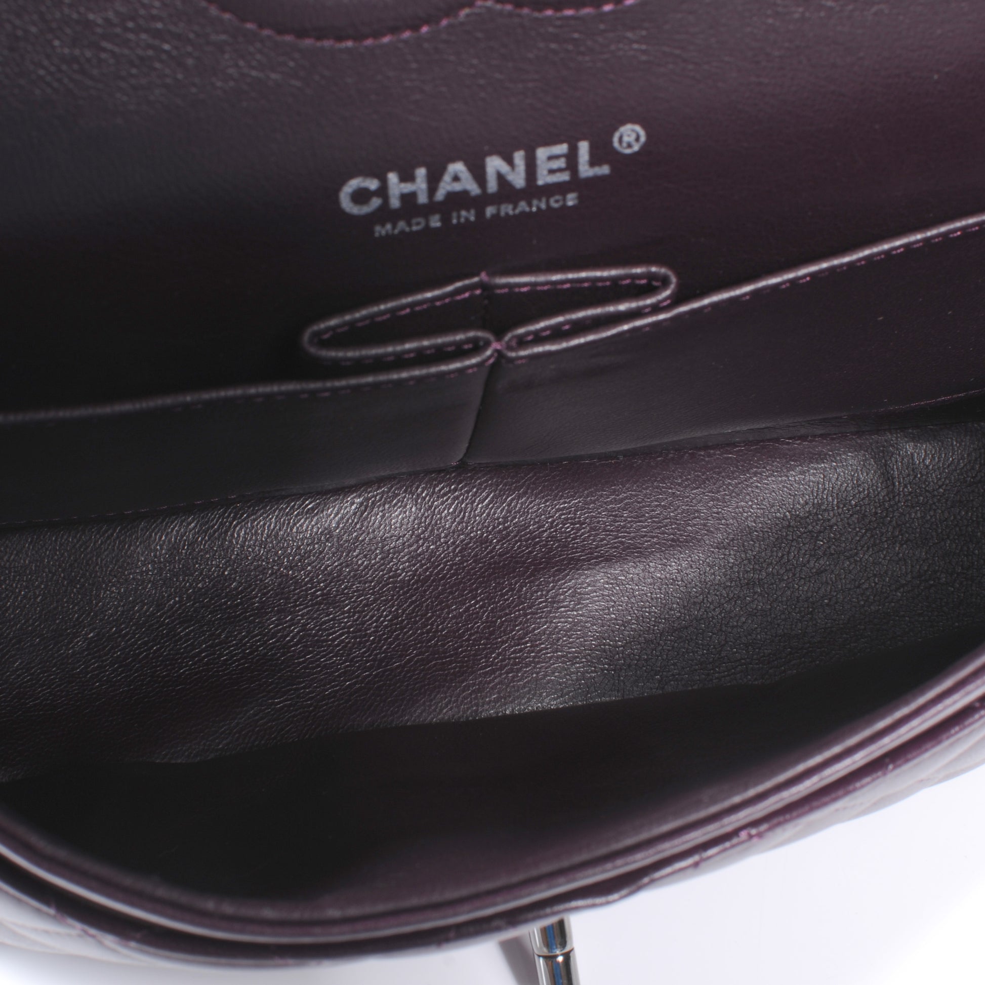Chanel Lambskin Medium Double Flap Plum 9 of 10