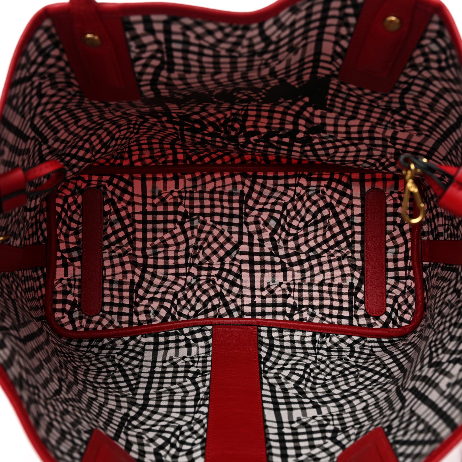 MCM Visetos Medium Liz Reversible Shopper Tote Ruby Red 9 of 16