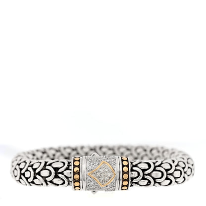 John Hardy Sterling Silver 18K Yellow Gold Diamond 11mm Naga Bracelet 1 of 3