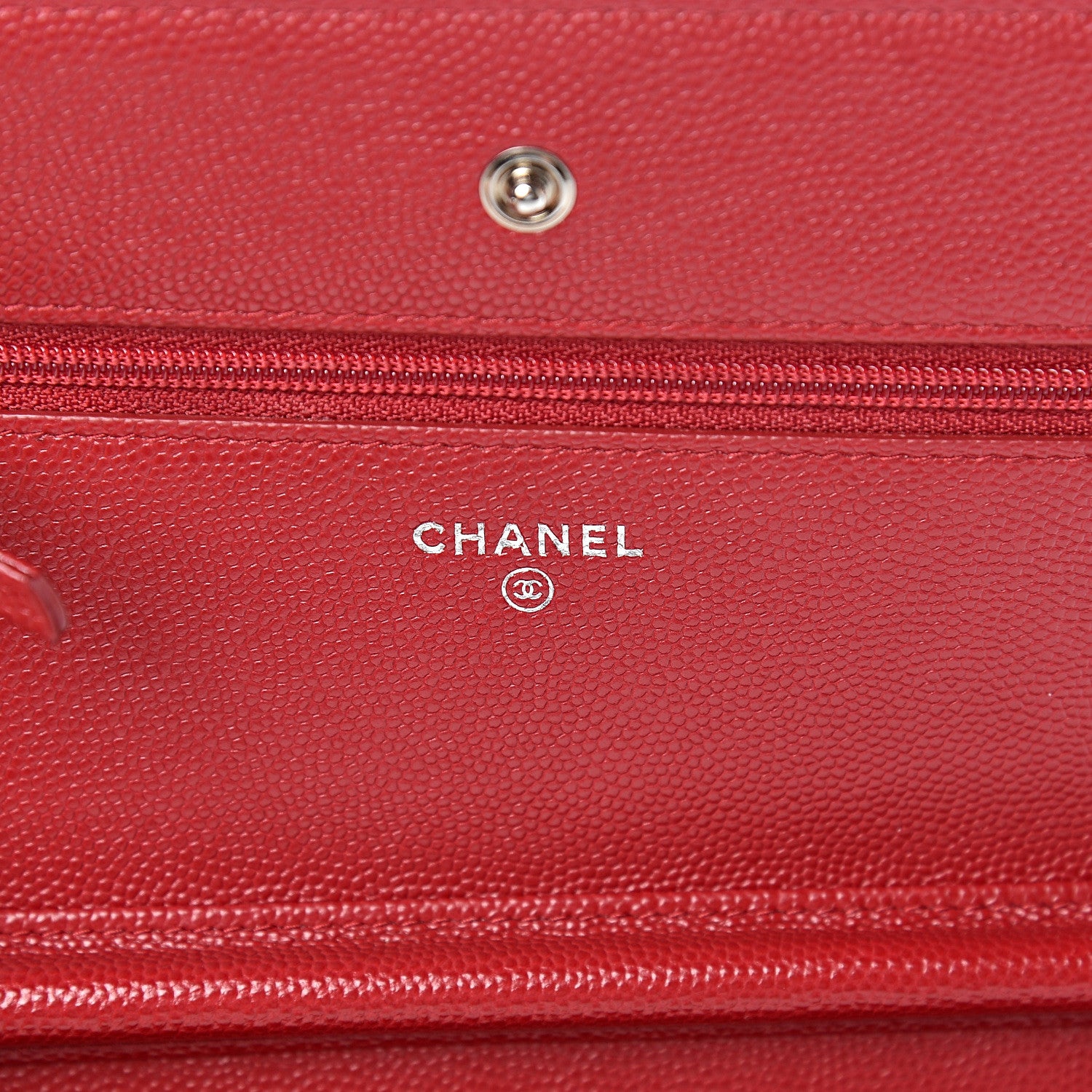 Chanel Caviar Quilted Wallet On Chain WOC Red 5 of 11