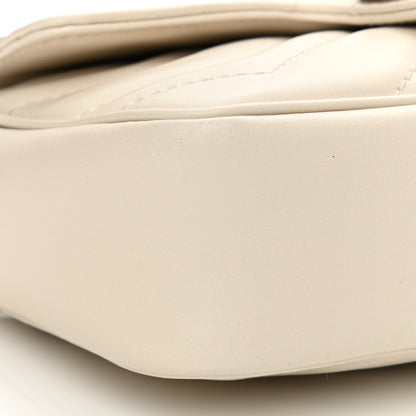 Gucci Calfskin Matelasse Super Mini GG Marmont Shoulder Bag White 9 of 11