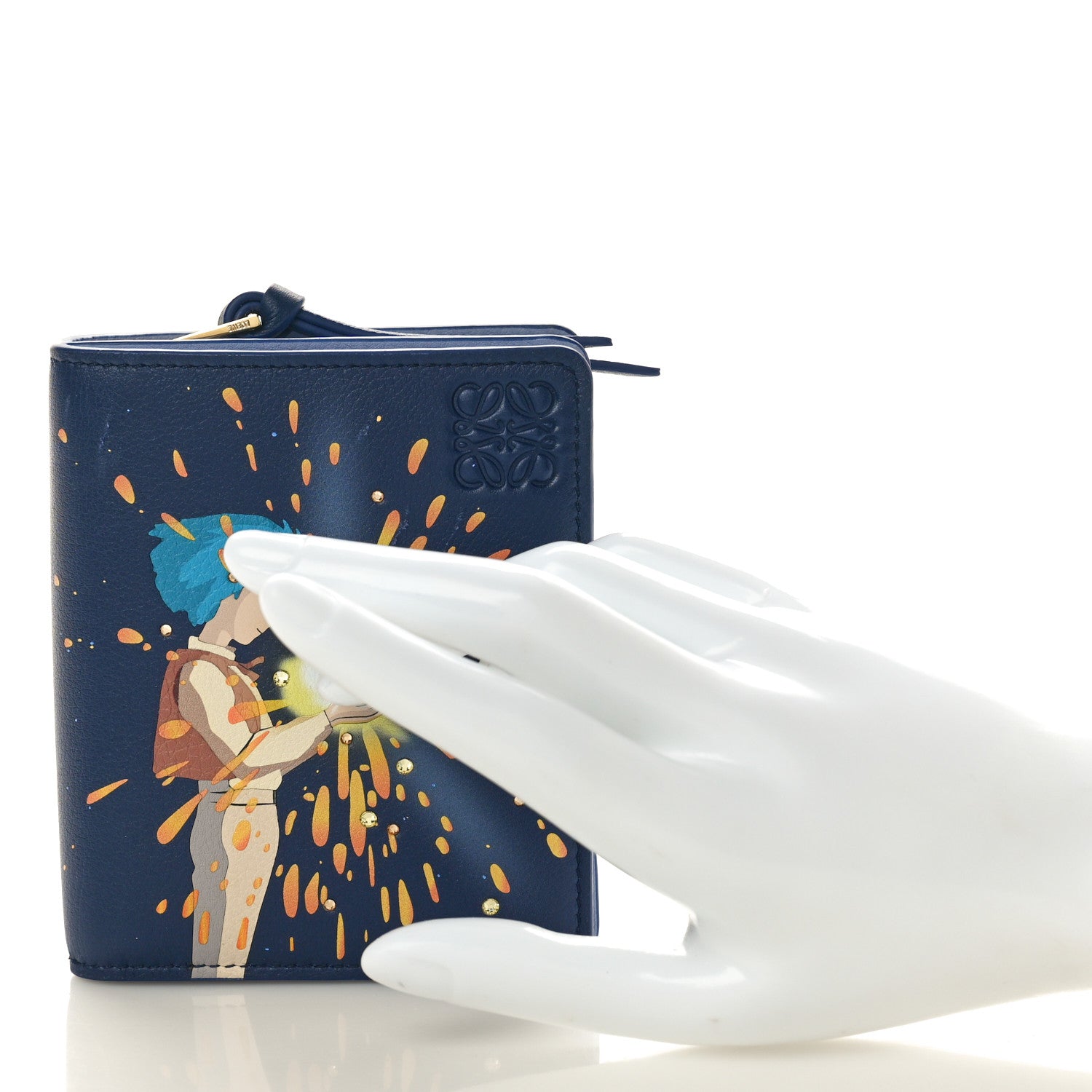 Loewe X HOWL'S MOVING CASTLE Classic Calfskin Magical Sky Compact Zip Wallet Marine 2 of 7