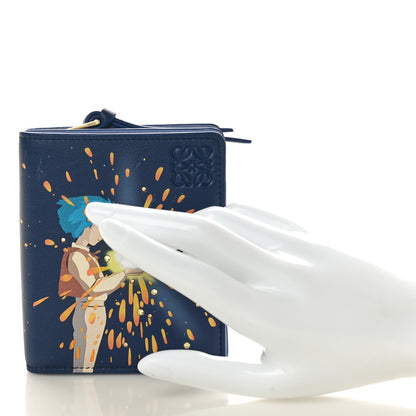 Loewe X HOWL'S MOVING CASTLE Classic Calfskin Magical Sky Compact Zip Wallet Marine 2 of 7