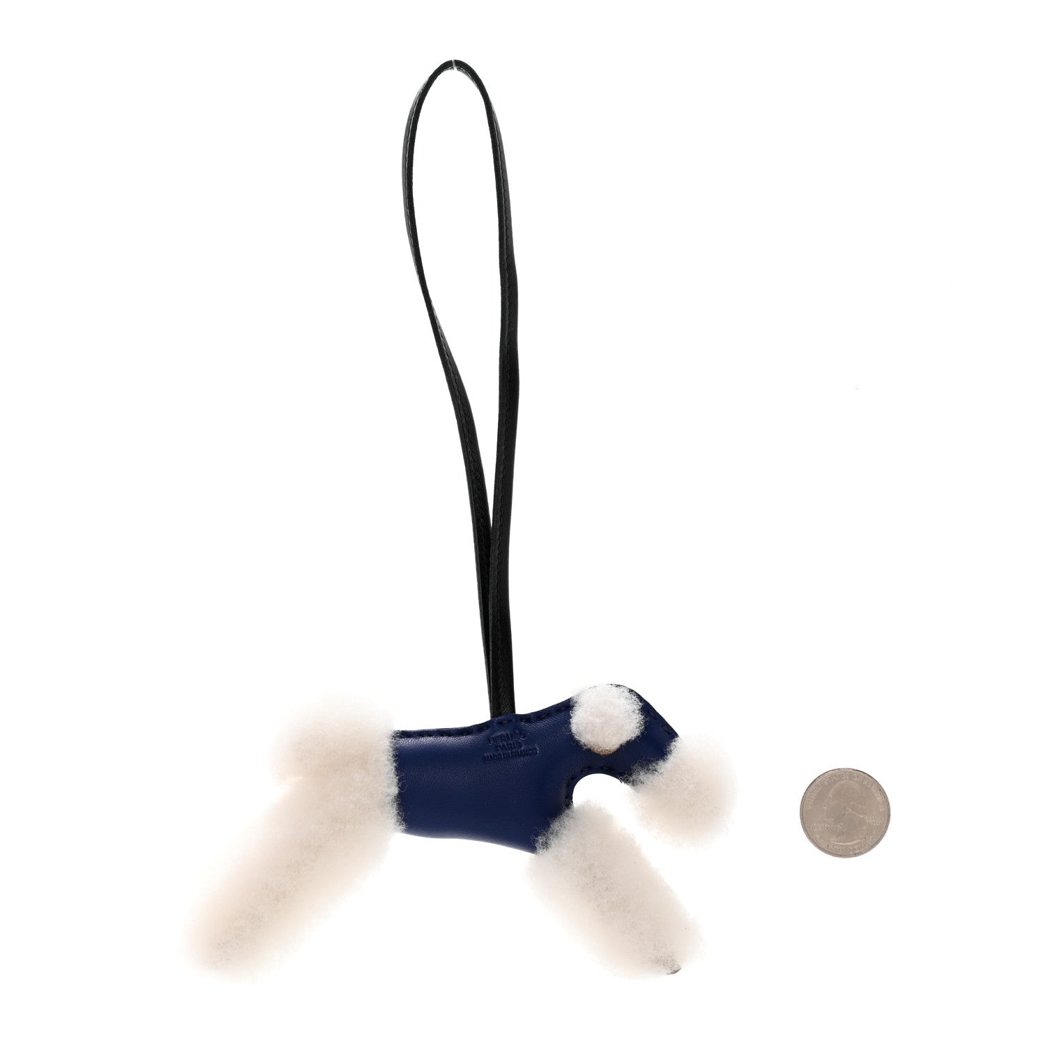Hermes Milo Lambskin Shearling Budy Charm Bleu Saphir 2 of 5