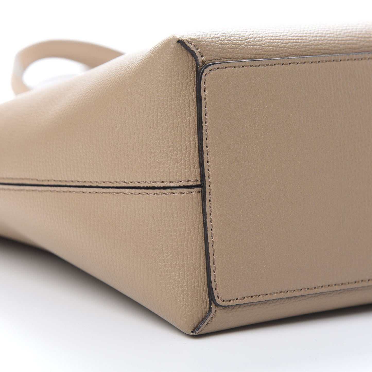 Grainy Calfskin Haymarket Check Medium Reversible Tote Camel