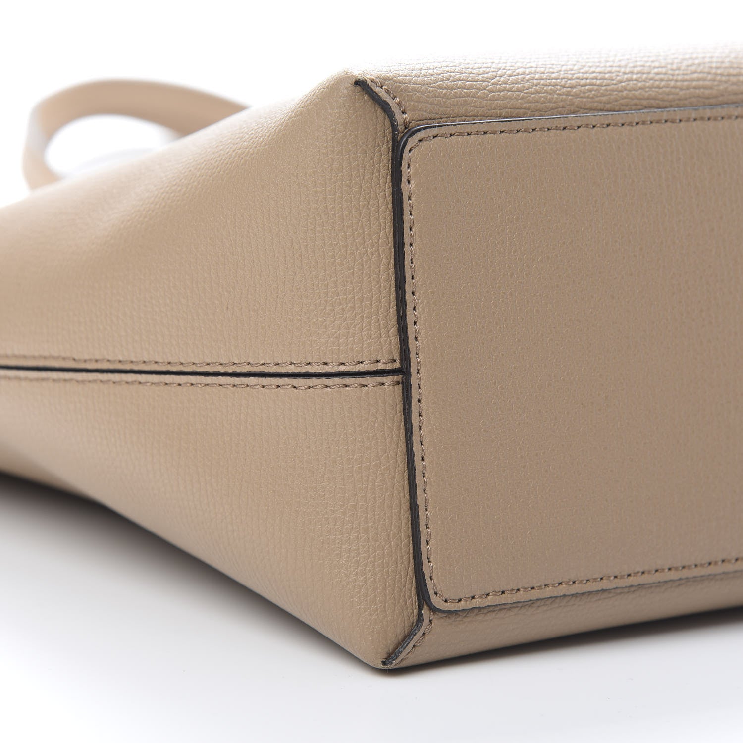 Burberry Grainy Calfskin Haymarket Check Medium Reversible Tote Camel 12 of 16