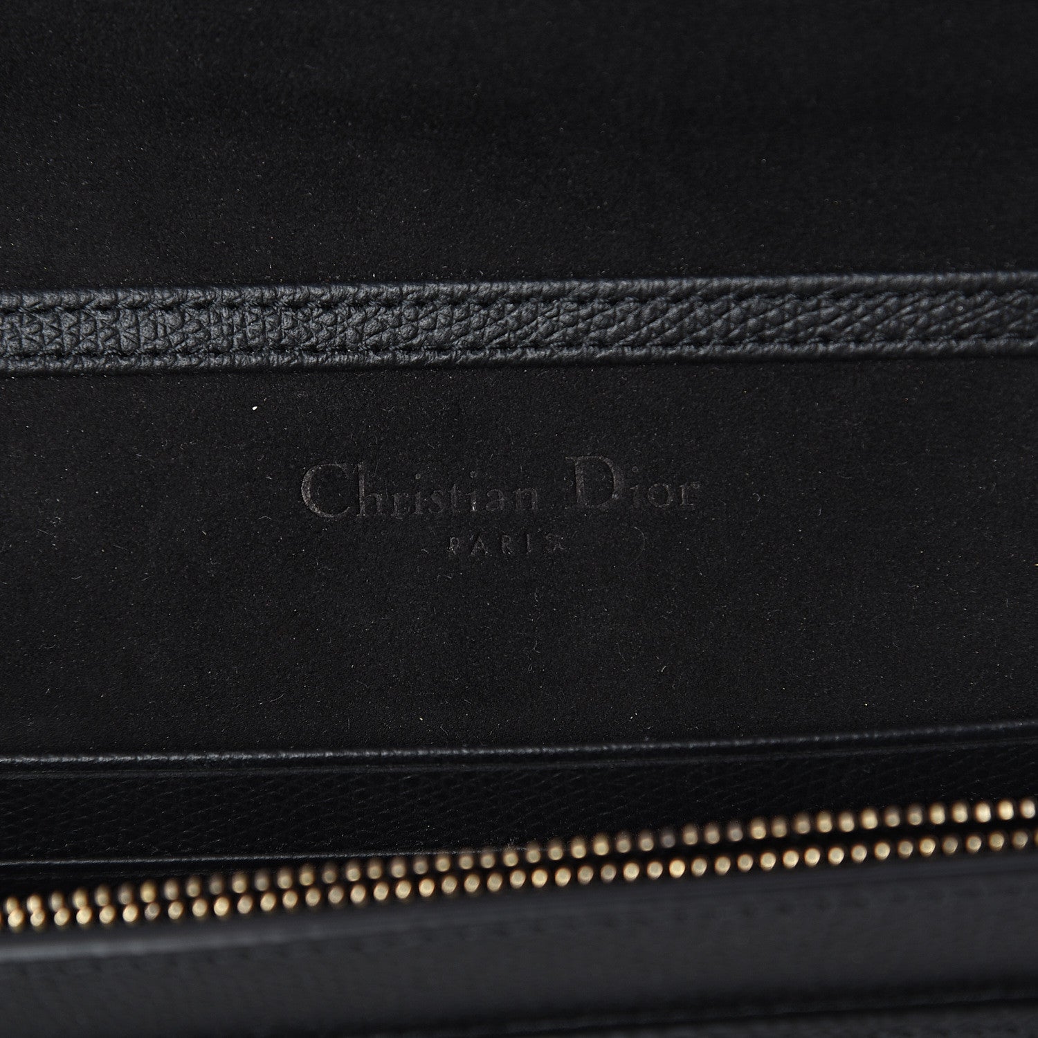 Christian Dior Grained Calfskin Saddle Chain Pouch Black 5 of 7