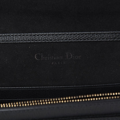 Christian Dior Grained Calfskin Saddle Chain Pouch Black 5 of 7