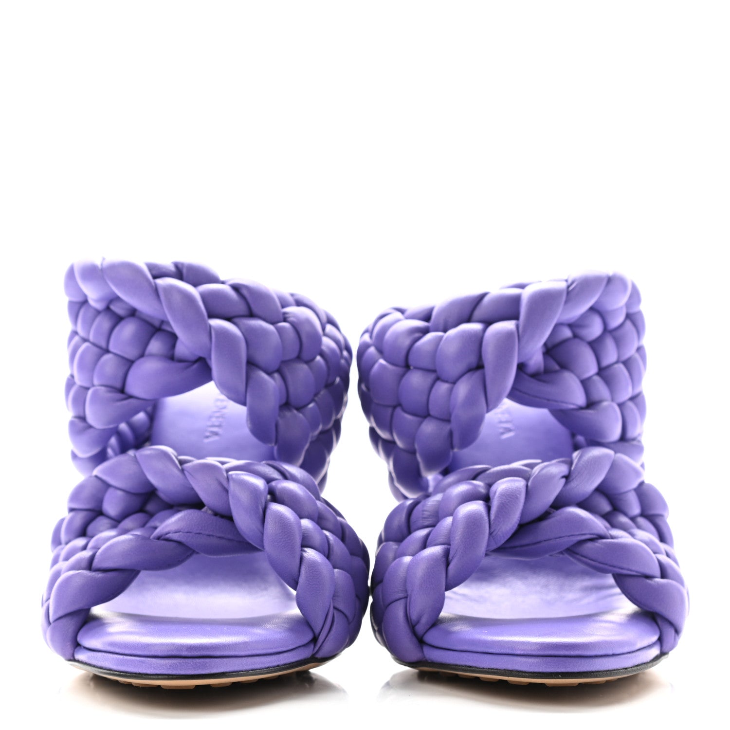 Bottega Veneta Nappa Twisted Padded Intrecciato Curve Slide Sandals 36 Purple 2 of 7