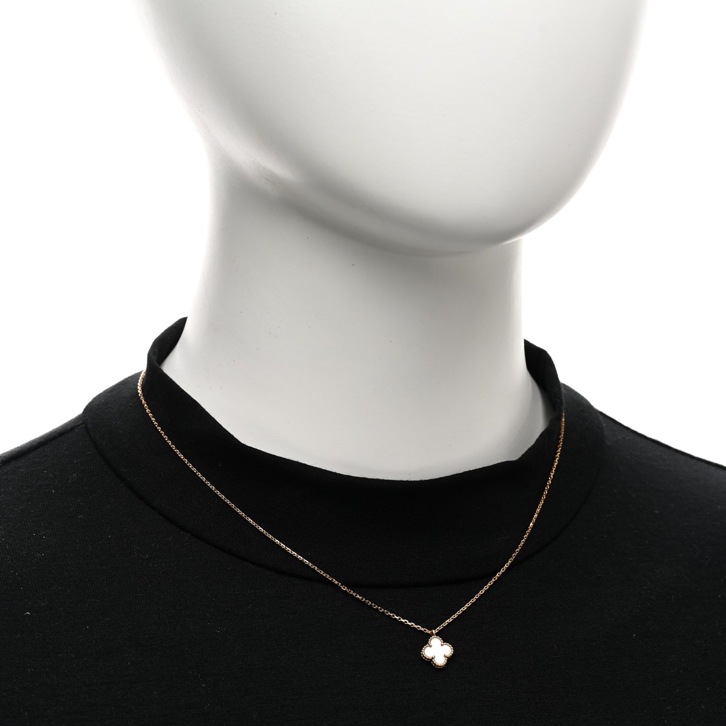 18K Yellow Gold Mother of Pearl Sweet Alhambra Pendant Necklace
