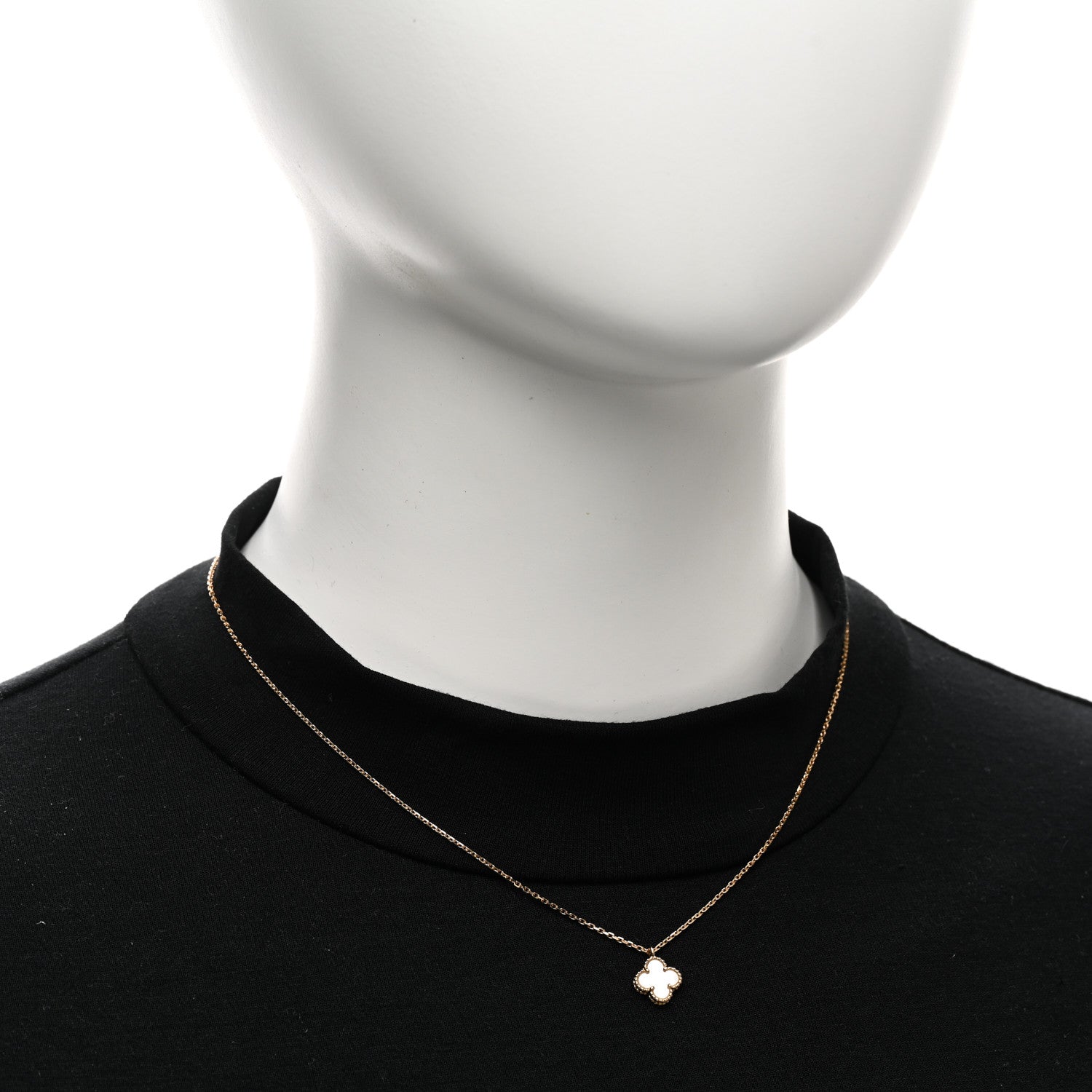 Van Cleef & Arpels 18K Yellow Gold Mother of Pearl Sweet Alhambra Pendant Necklace 2 of 4