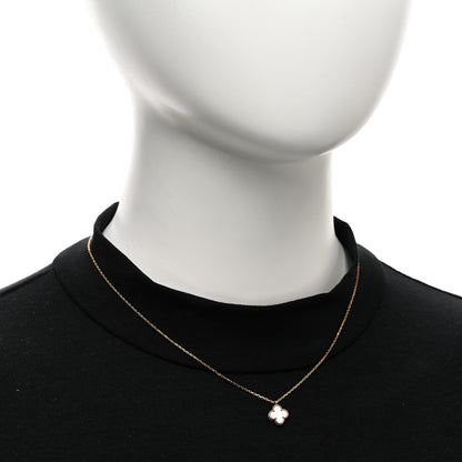Van Cleef & Arpels 18K Yellow Gold Mother of Pearl Sweet Alhambra Pendant Necklace 2 of 4