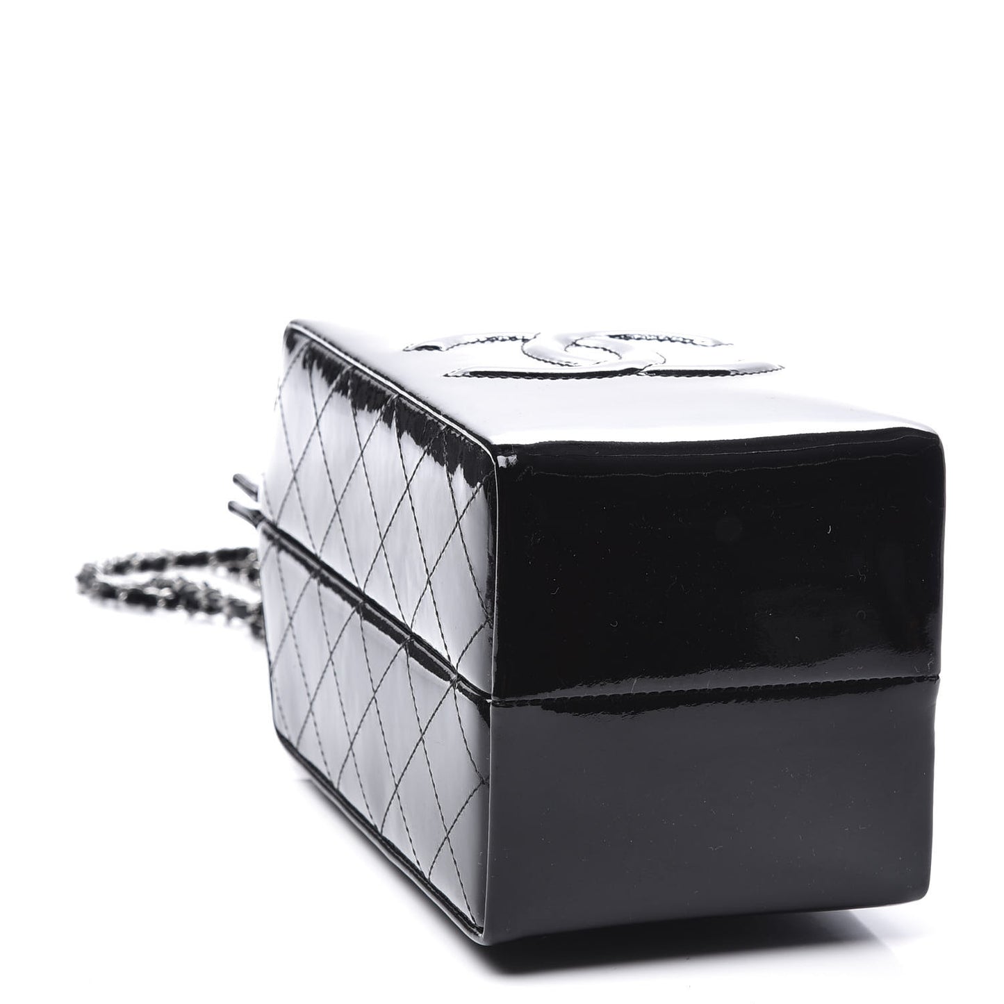 Patent Milk Carton Bag Black