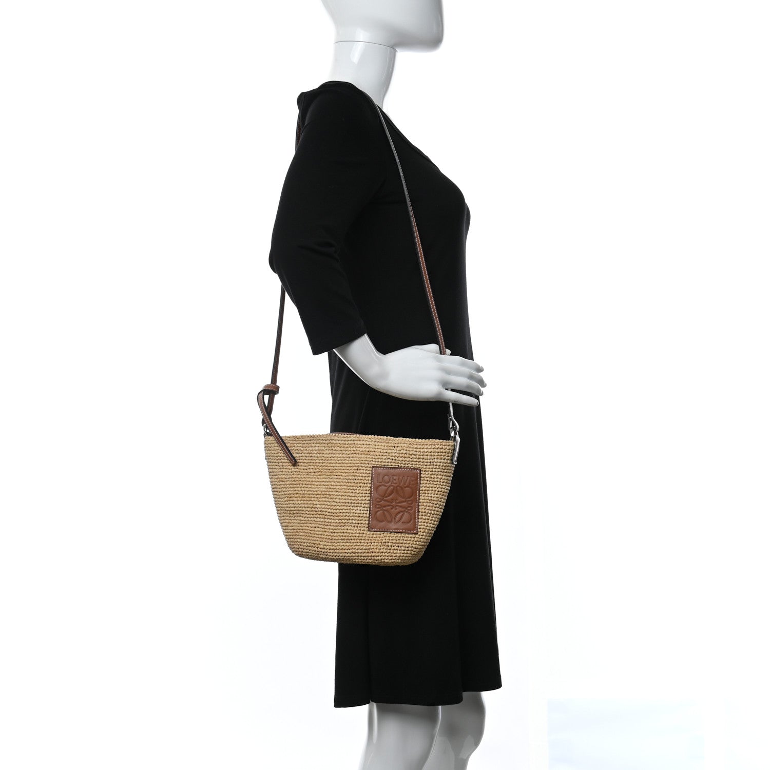 Loewe Raffia Crossbody Bag Natural Tan 2 of 9