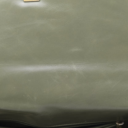 Chanel Calfskin Lizard Chevron Quilted Medium Coco Handle Flap Green 11 of 13