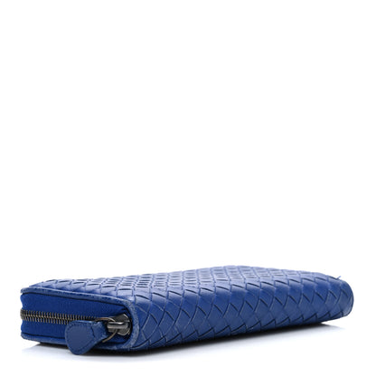 Bottega Veneta Nappa Intrecciato Zip Around Wallet Cobalt 4 of 7