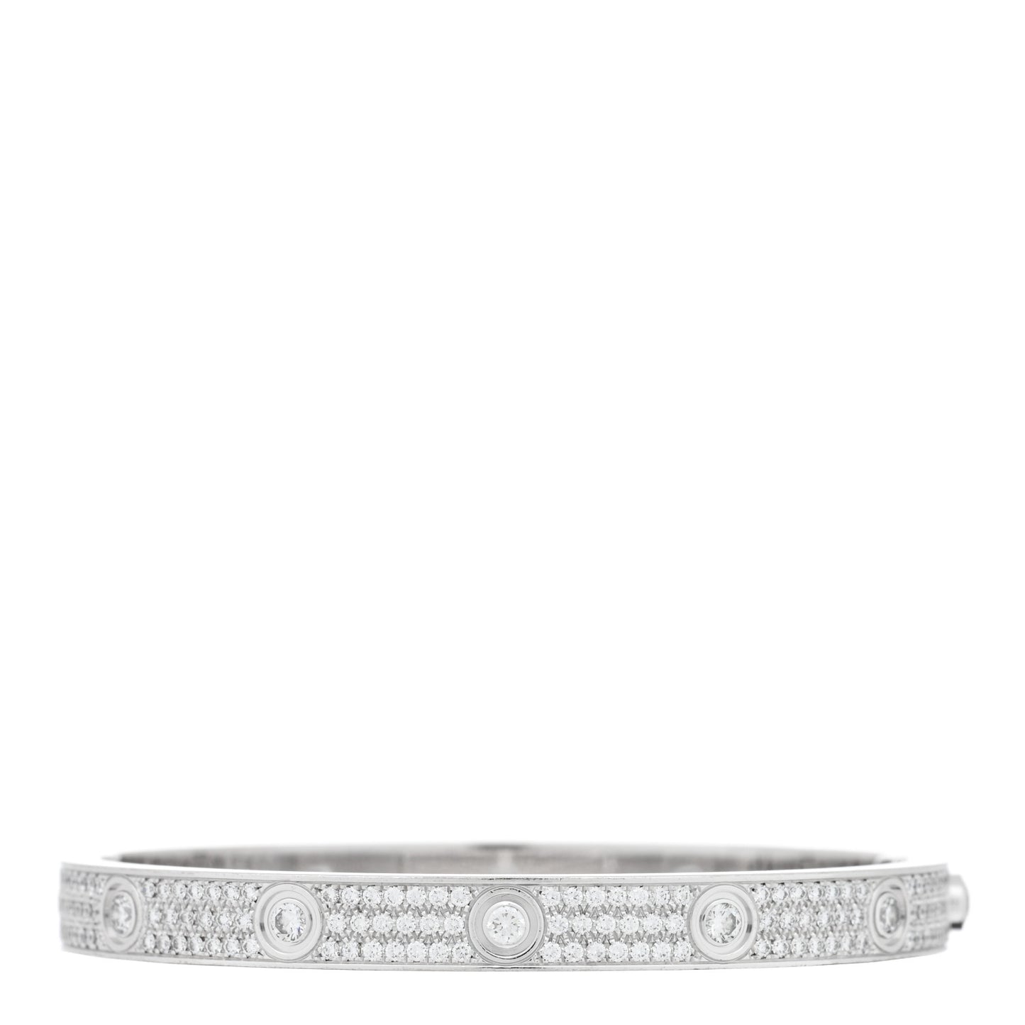 18K White Gold Diamond LOVE Full Paved Bracelet 18